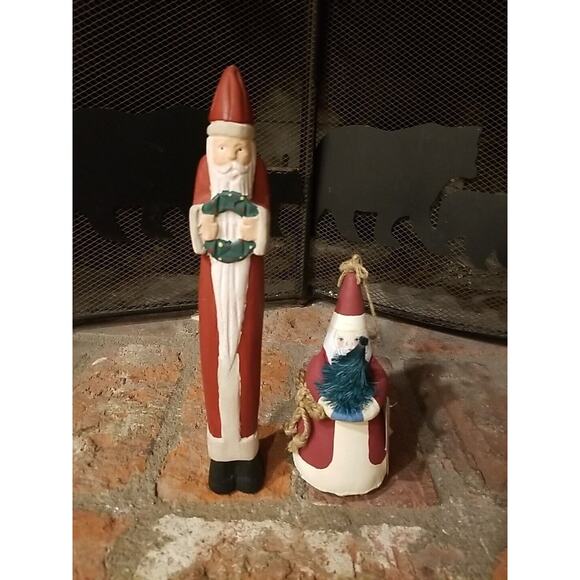 Vintage Midwest Importers Cannon Falls Old World Folk Santa Pair Of 2 Christmas - Picture 1 of 16